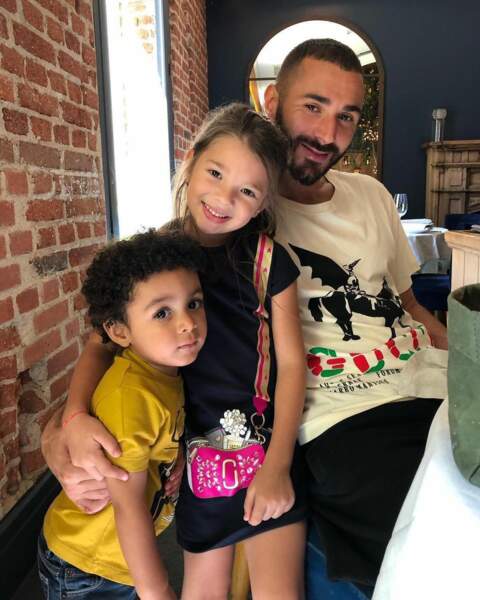 Karim Benzema et ses enfants en octobre 2019
