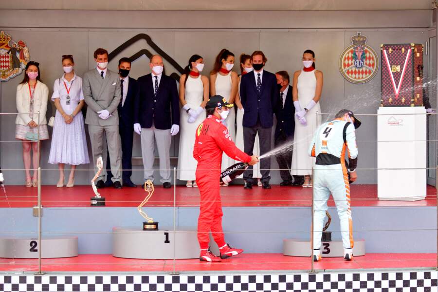 Toute la famille princière de Monaco a célébré la victoire, ravie d'être présente pour la 78 ème édition du Grand Prix de Formule 1.