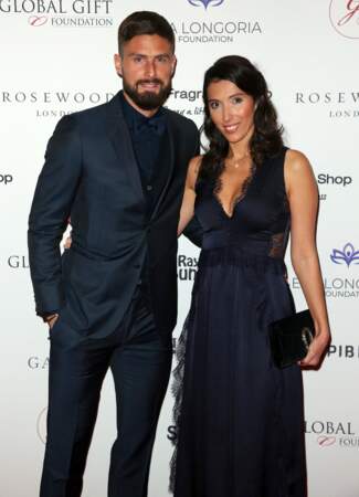 Olivier Giroud et sa femme Jennifer à Londres le 2 novembre 2018