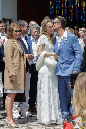 Laura Smet élégante en robe de mariée bohème chic le 15 juin 2019.