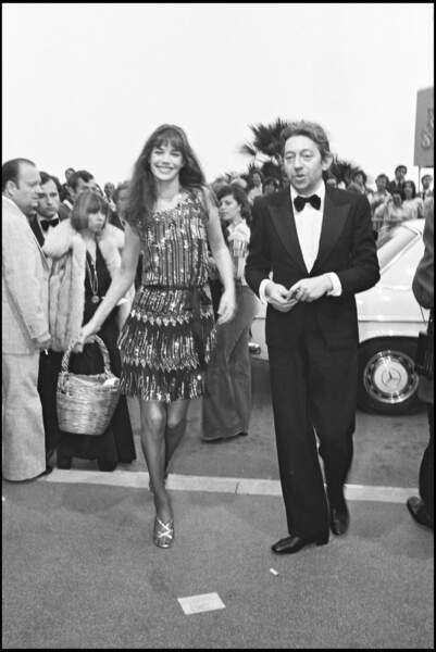 Serge Gainsbourg et Jane Birkin au Festival de Cannes en 1974.