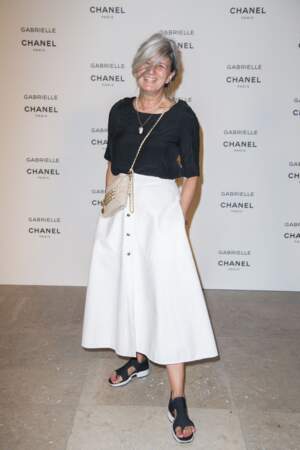 Sophie Fontanel lors de la soirée de lancement du nouveau parfum Chanel "Gabrielle" au Palais de Tokyo à Paris, France, le 4 juillet 2017. 