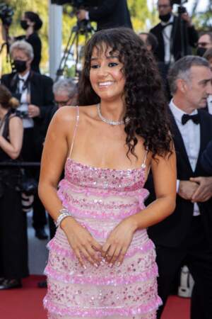 Léna Mahfouf, (ou Léna Situations) a fait appel à Valentino pour sa mise en beauté pour la montée des marches du film "Tout s'est bien passé" lors du 74ème Festival International du Film de Cannes, le 7 juillet 2021