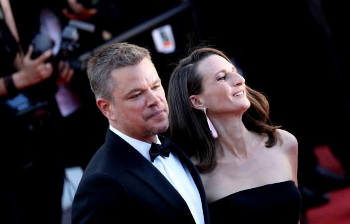 Matt Damon et Camille Cottin ont assorti leurs tenues respectives pour la montée des marches du film "Stillwater" lors du 74ème Festival International du Film de Cannes, le 8 juillet 2021