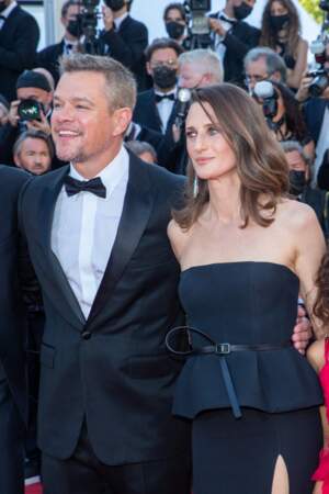 Matt Damon et Camille Cottin étaient tous les deux assortis pour la montée des marches du film "Stillwater" lors du 74ème Festival International du Film de Cannes, le 8 juillet 2021