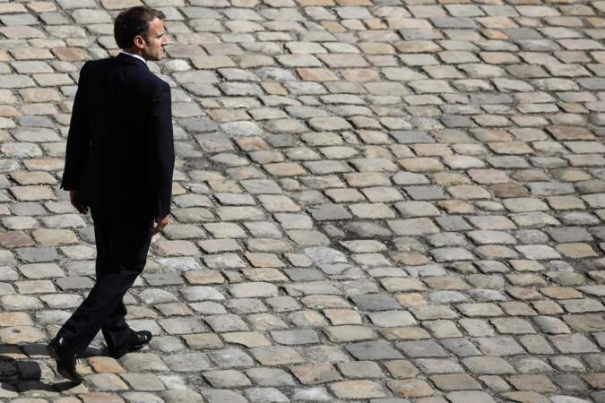 Emmanuel Macron, chef de l'État français, aux Invalides le 8 juillet 2021