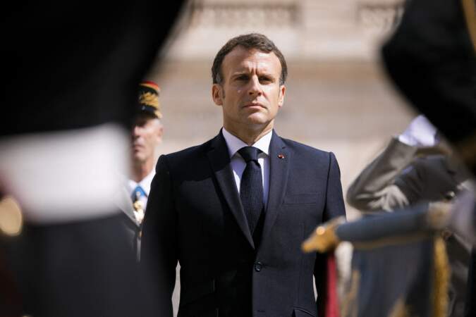 Emmanuel Macron, le 8 juillet 2021 aux Invalides, à Paris.