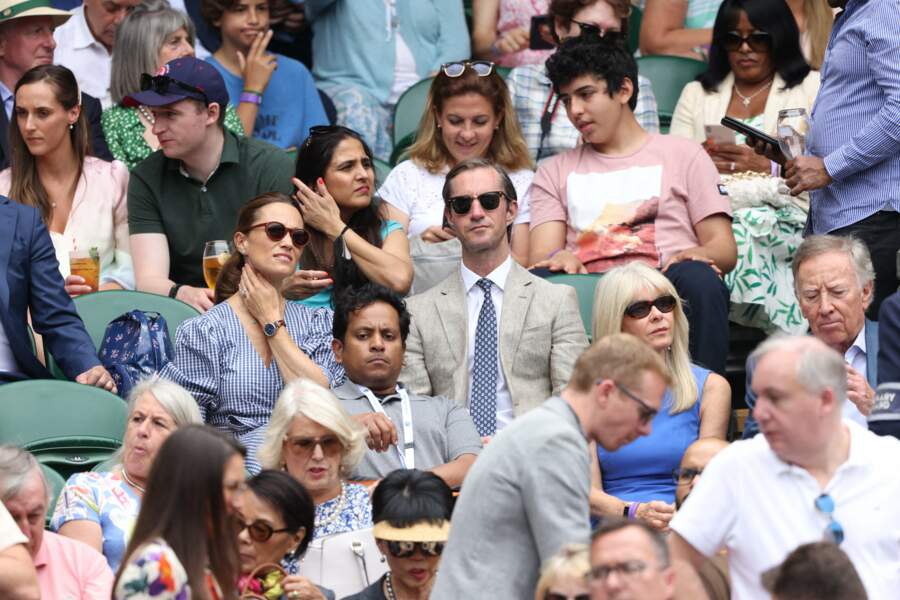 Pippa Middleton, grande adepte de tennis, a assisté à la onzième journée du tournoi, le 9 juillet 2021