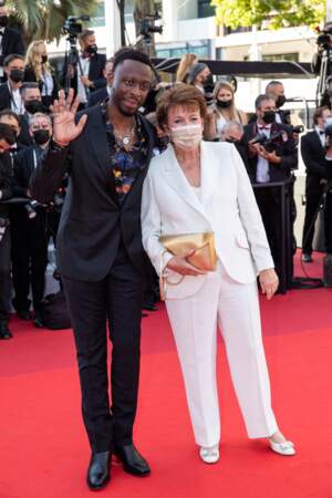 Dadju et Roselyne Bachelot pour la montée des marches du film "Benedetta" lors du 74ème Festival International du Film de Cannes, le 9 juillet 2021