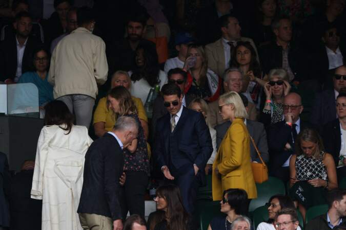 Tom Cruise, Pom Klementieff  et Hayley Atwell ont assistés à la finale féminine de Wimbledon au All England Lawn Tennis and Croquet Club à Londres, le 10 juillet 2021