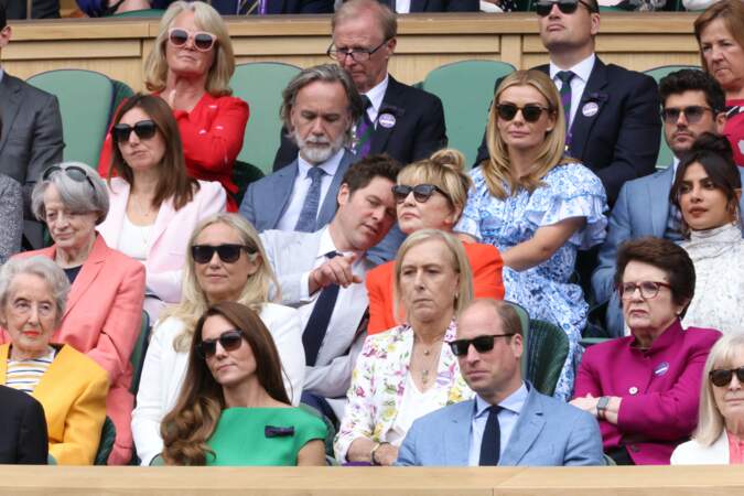Le prince William et Kate Middleton dans les tribunes pour la finale Dames du tournoi de tennis de Wimbledon au All England Lawn Tennis and Croquet Club à Londres, Royaume Uni, le 10 juillet 2021.