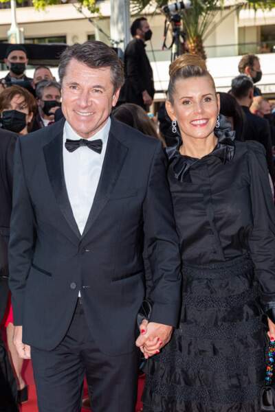 Christian Estrosi et Laura Tenoudji le 10 juillet 2021 à Cannes 