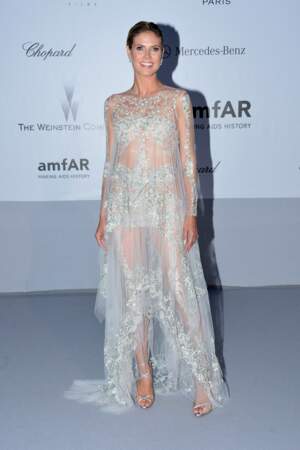 Heidi Klum à l'Amfar en 2012 : ravissante en tenue transparente