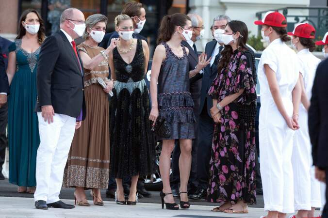 Albert II a été accompagné par sa soeur aînée, Caroline de Monaco et de ses enfants au concert de la Croix-Rouge, ce vendredi 16 juillet