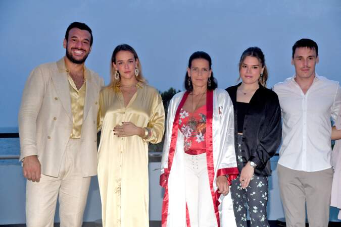 La famille de la princesse Stéphanie de Monaco réunie à ses côtés pour le gala de Fight Aids Monaco, le 24 juillet