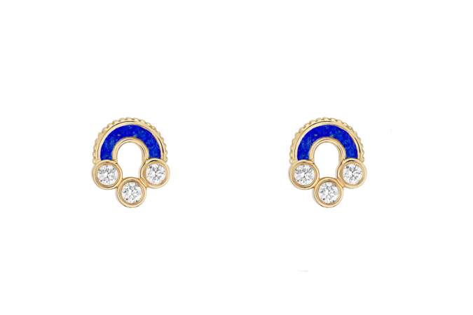 Boucles d'oreilles en lapis lazuli, collection Magnetic, Viltier, 2650€. 