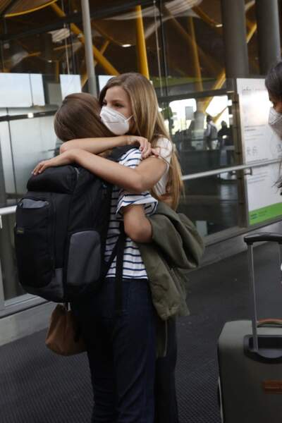 Sa soeur, l'infante Sofia, s'est également rendue à l'aéroport de Madrid, pour dire au revoir à la princesse Leonor, le 30 août 2021