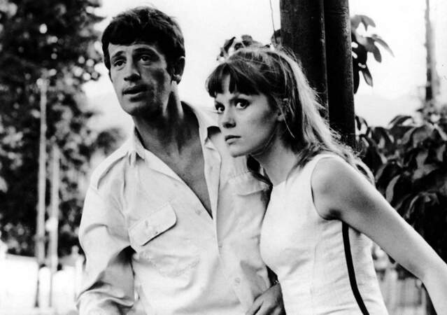 Jean-Paul Belmondo et Françoise Dorleac  sur le tournage du film "L'homme de Rio". 1964