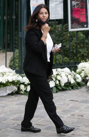 Cristiana Reali à son arrivée aux obsèques de Jean-Paul Belmondo, à l'église Saint-Germain-des-Prés, à Paris, le 10 septembre 2021