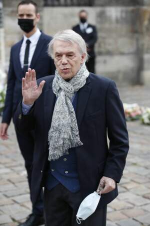 Salvatore Adamo à son arrivée aux obsèques de Jean-Paul Belmondo, à l'église Saint-Germain-des-Prés, à Paris, le 10 septembre 2021