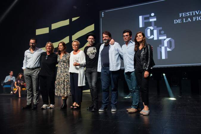 Muriel Robin, Brice Davoli, Arnauld Mercadier, Negar Djavadi et d'autres invités lors du Festival de la Fiction de La Rochelle. 