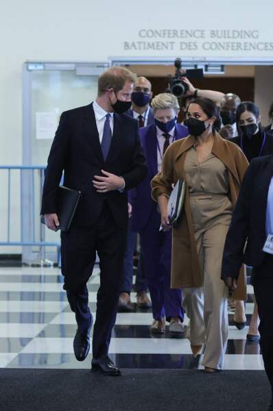 Le prince Harry et Meghan Markle arrivent au siège des Nations unies.