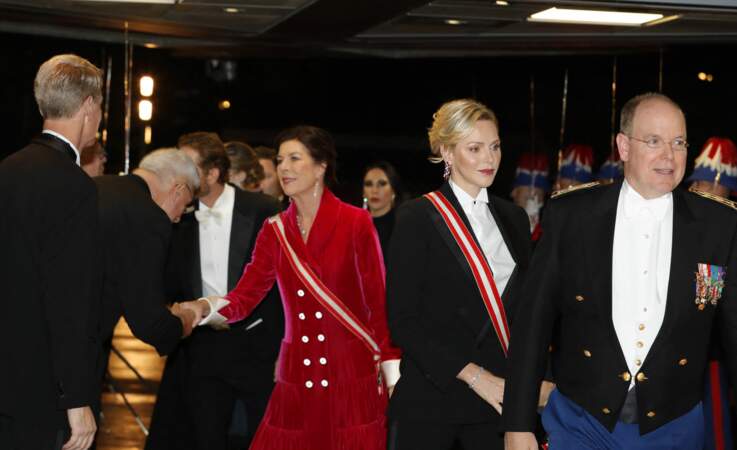 John Kelly, la princesse Caroline de Hanovre, la princesse Charlene de Monaco et le prince Albert II de Monaco, à Monaco le 19 novembre 2019