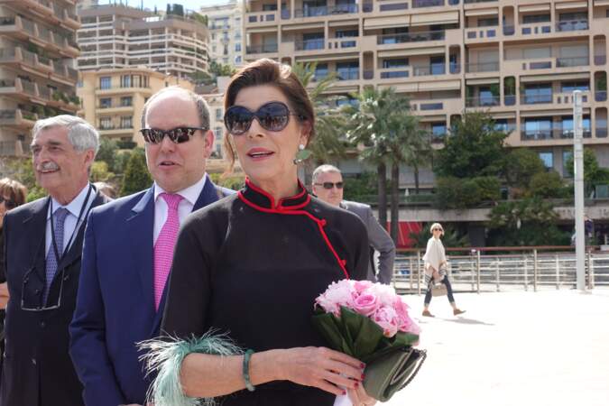 Le prince Albert II de Monaco et La princesse Caroline de Hanovre, à Monaco le 28 avril 2017
