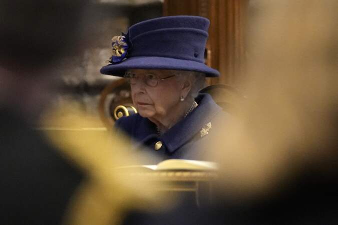 La reine Elizabeth II dAngleterre au service d'action de grâce à l'abbaye de Westminster pour arquer le centenaire de la Royal British Legion.