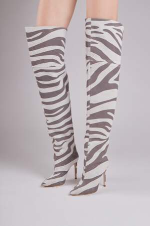 Stiletto over the knee, imprimé Light Zebra, Paris Texas, 845 €