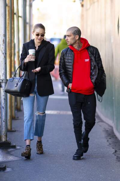 Gigi Hadid et Zayn Malik, un couple stylé à New York, le 29 avril 2018.