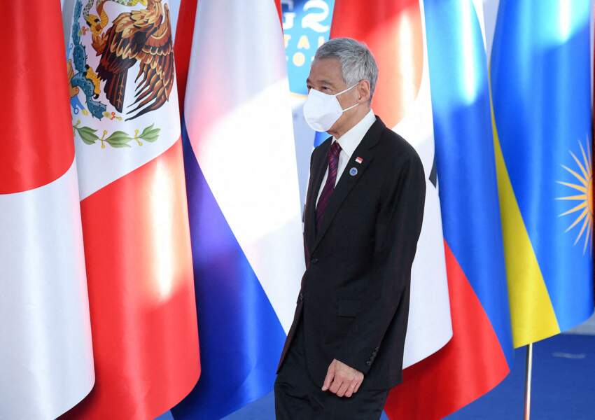 Le Premier ministre de Singapour, Lee Hsien Loong, arrive au sommet du G20 à Rome.