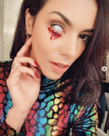 La chanteuse Shy'm avait préféré mettre l'accent sur son maquillage pour célébré Halloween en 2018. 