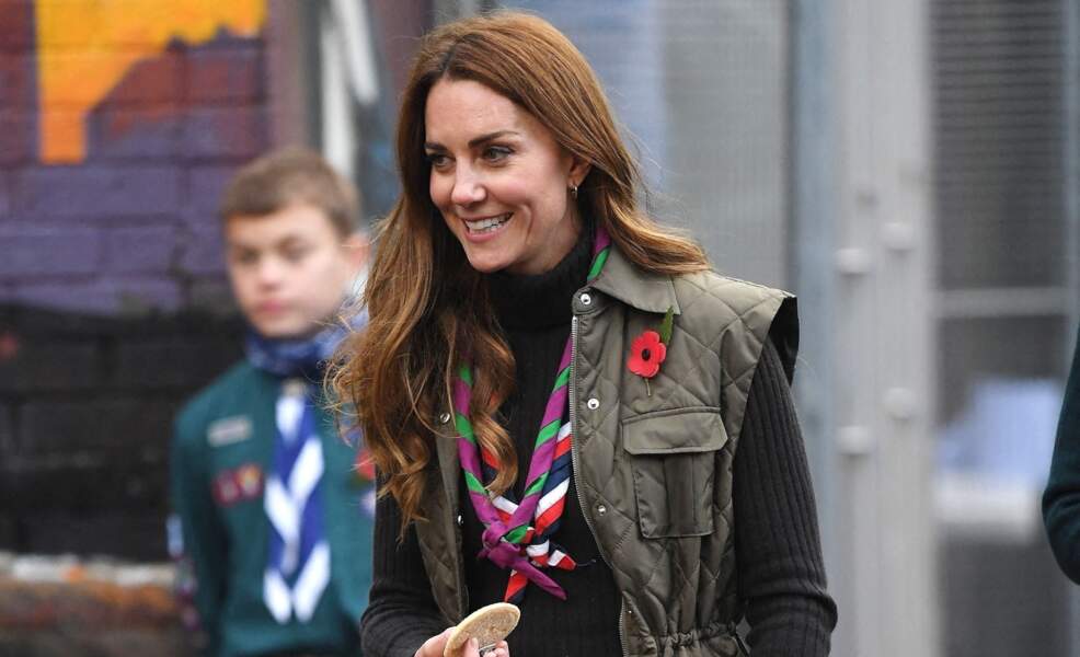 Pour cette occasion, Kate Middleton a recyclé une de ses vestes matelassées