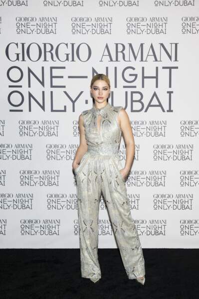 Madelyn Cline au défilé de mode "Giorgio Armani - One Night Only" à Dubaï, le 26 octobre 2021