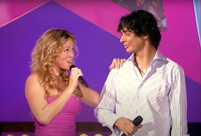 L'icône pop Mariah Carey et le candidat Georges Alain, complices, lors de la saison 2 de la Star Academy