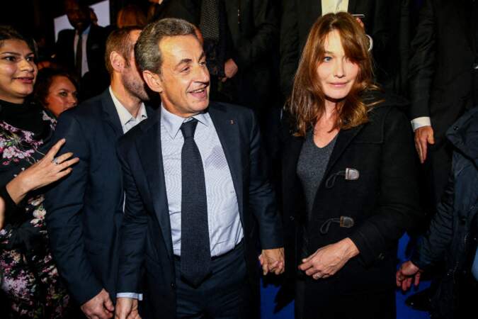 Carla Bruni et Nicolas Sarkozy à Saint-Maur-des-Fossés le 14 novembre 2016