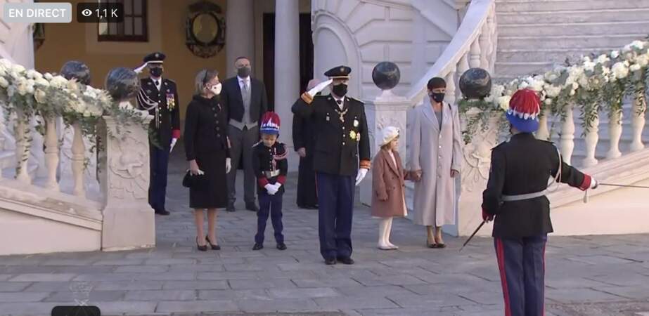 Le prince Albert de Monaco, entouré des siens, lors de la fête nationale de Monaco, le 19 novembre 2021.