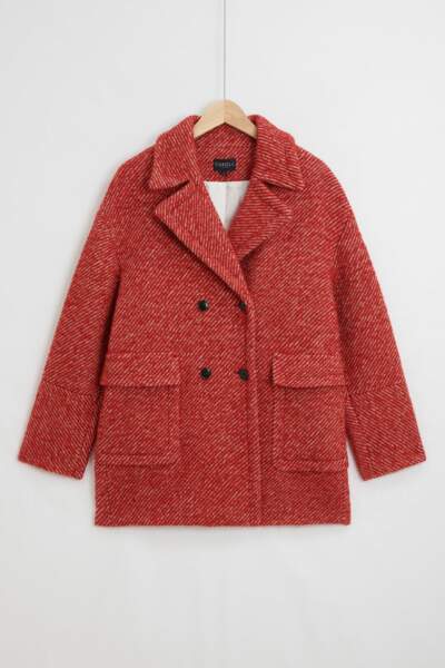 Manteau made in Europe, en laine et alpaga, Caroll, 260€