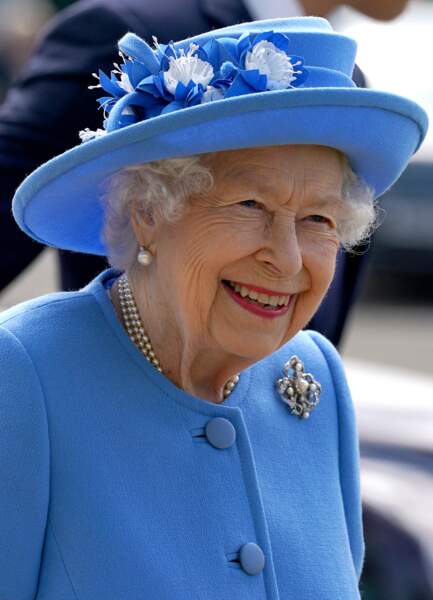 La reine Elisabeth II à Cumbernauld, en Ecosse, le 28 juin 2021. 