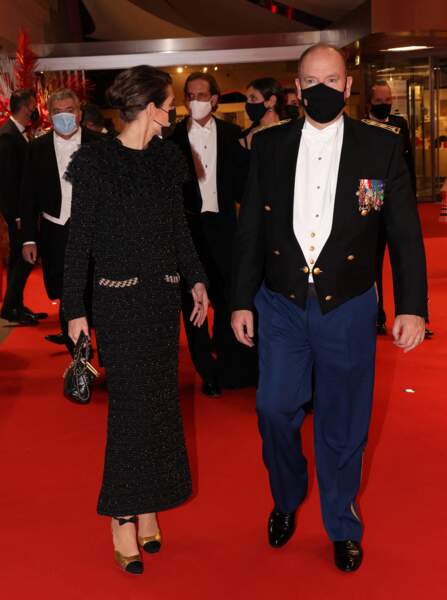 Charlotte Casiraghi avec le prince Albert II de Monaco ensembles pour le gala de clôture, le 19 novembre