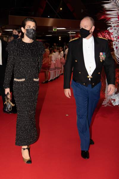 Le prince Albert II de Monaco et sa nièce Charlotte Casiraghi à Monaco, le 19 novembre