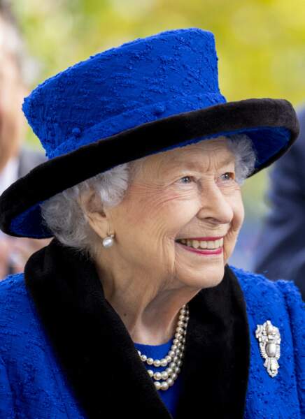 La reine Elisabeth II d'Angleterre lors des Champions Day à Ascot, le 16 octobre 2021