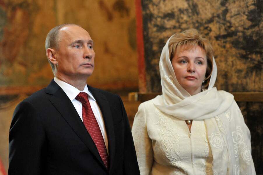 Vladimir Poutine et son épouse Lioudmila lors d'une cérémonie au Kremlin, à Moscou, le 7 mai 2012