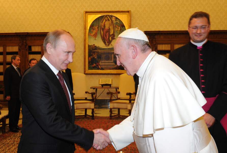 Le pape Francois recoit le president russe Vladimir Poutine au Vatican, le 25 novembre 2013