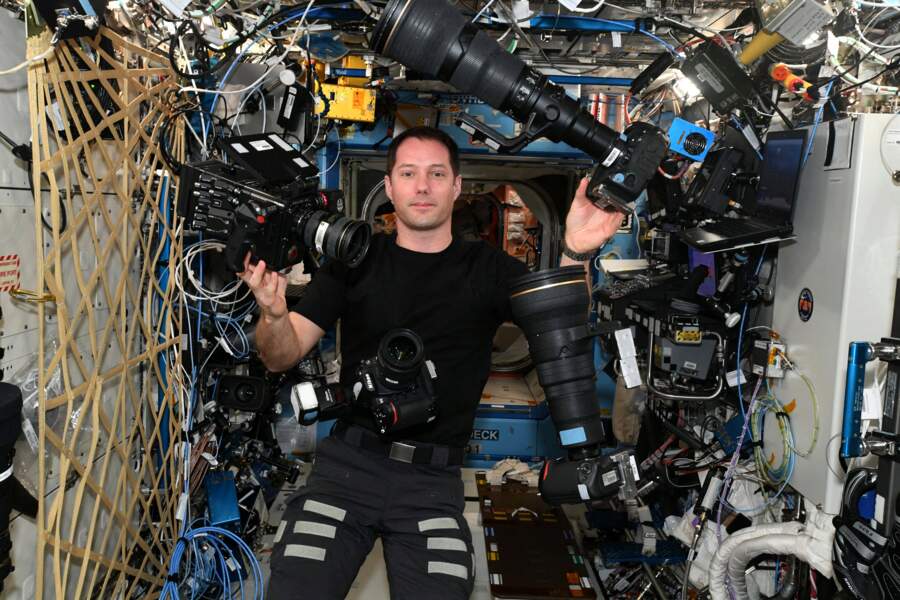 10. L'astronaute français Thomas Pesquet, le 4 novembre 2021, lors de sa mission dans de la Station spatiale internationale (ISS), qui a passionné les internautes