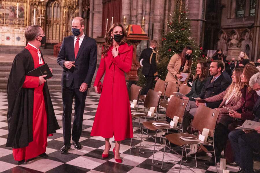 Kate Middleton est venue avec toute sa famille, ses parents et frère et sœur, assisterr au service de chant communautaire Together At Christmas à l'abbaye de Westminster, le 8 décembre 2021.