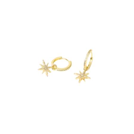 Mini créoles pendentif étoile en laiton recyclé, Louis Pion, 29€