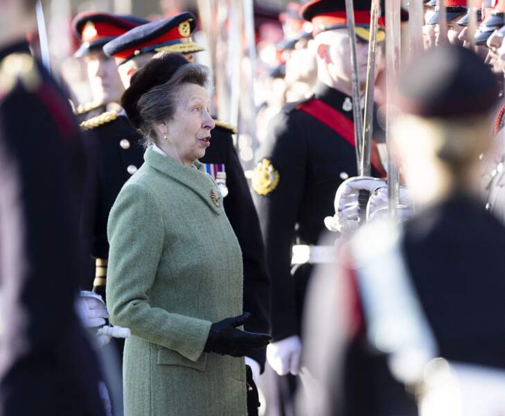 La princesse Anne lors du défilé du souverain à la Royal Military Academy Sandhurst.