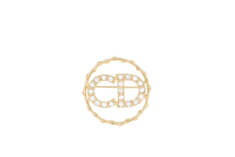 Broche Clair D Lune en métal finition dorée et cristaux blancs, Christian Dior, 450€